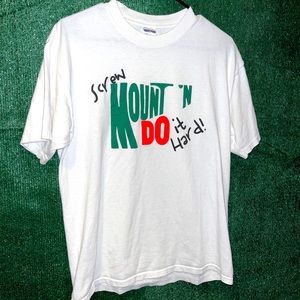 vintage Y2K Mountain Dew Parody Shirt L Jerzees tag Parody Funny